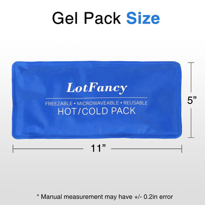 LotFancy Ice Pack for Injuries, 4 Pcs Reusable Soft Hot Cold Gel Pack for First Aid, 10.5 x 5 Inches