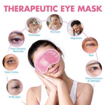 LotFancy 2Pack Cooling Ice Eye Mask, Cold & Warm Compress Gel Eye Masks for Dry Eyes, Puffy Eyes