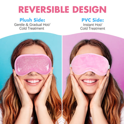 LotFancy 2Pack Cooling Ice Eye Mask, Cold & Warm Compress Gel Eye Masks for Dry Eyes, Puffy Eyes