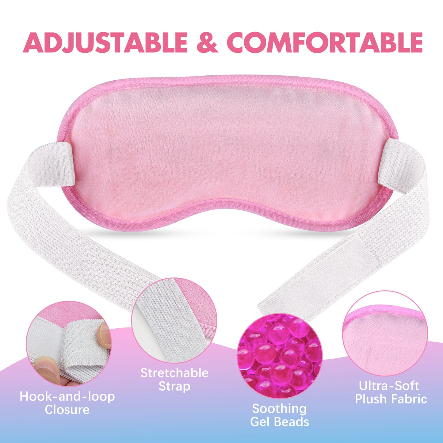 LotFancy 2Pack Cooling Ice Eye Mask, Cold & Warm Compress Gel Eye Masks for Dry Eyes, Puffy Eyes