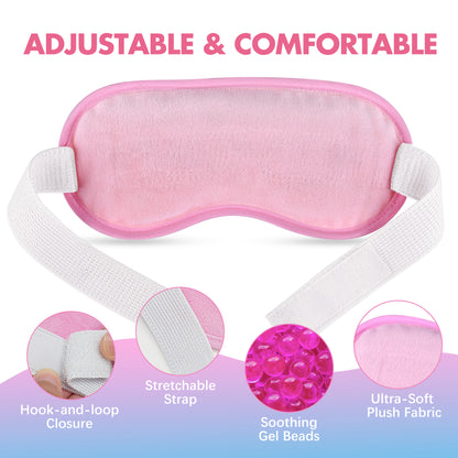 LotFancy 2Pack Cooling Ice Eye Mask, Cold & Warm Compress Gel Eye Masks for Dry Eyes, Puffy Eyes