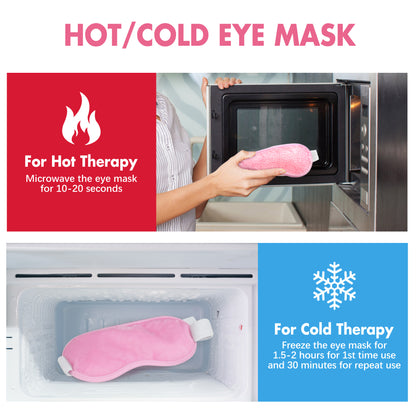LotFancy 2Pack Cooling Ice Eye Mask, Cold & Warm Compress Gel Eye Masks for Dry Eyes, Puffy Eyes