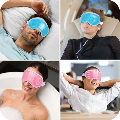 LotFancy 2Pack Cooling Ice Eye Mask, Cold & Warm Compress Gel Eye Masks for Dry Eyes, Puffy Eyes