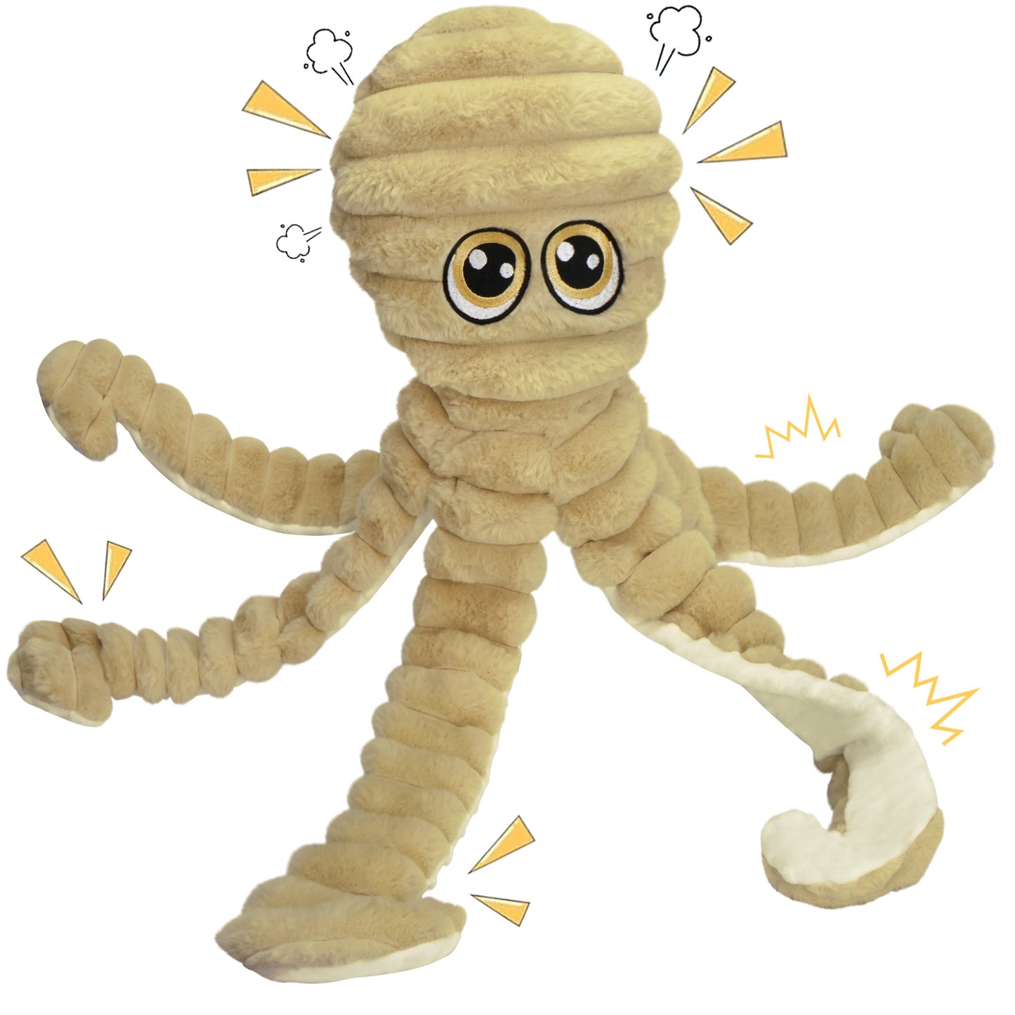 Prime Pets Dog Toys for Large Dogs, 27" Large Crinkle Squeaky Dog Toy, Plush Octopus Dog Chew Toy