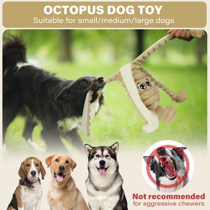 Prime Pets Dog Toys for Large Dogs, 27" Large Crinkle Squeaky Dog Toy, Plush Octopus Dog Chew Toy