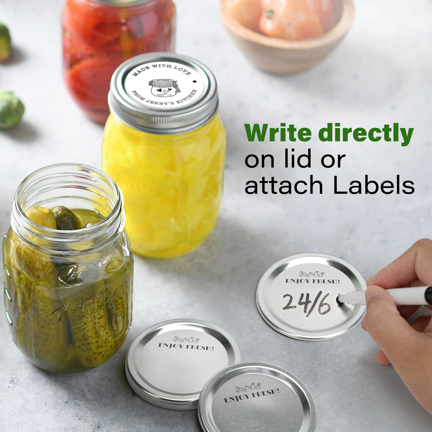 LotFancy 140 Counts Regular Mouth Canning Lids, 70 mm Metal Mason Jar Lids for Ball, Kerr Jars