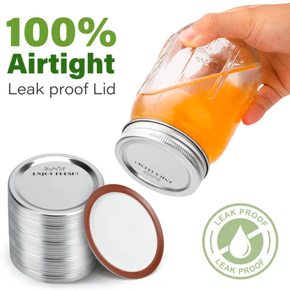 LotFancy 140 Counts Regular Mouth Canning Lids, 70 mm Metal Mason Jar Lids for Ball, Kerr Jars