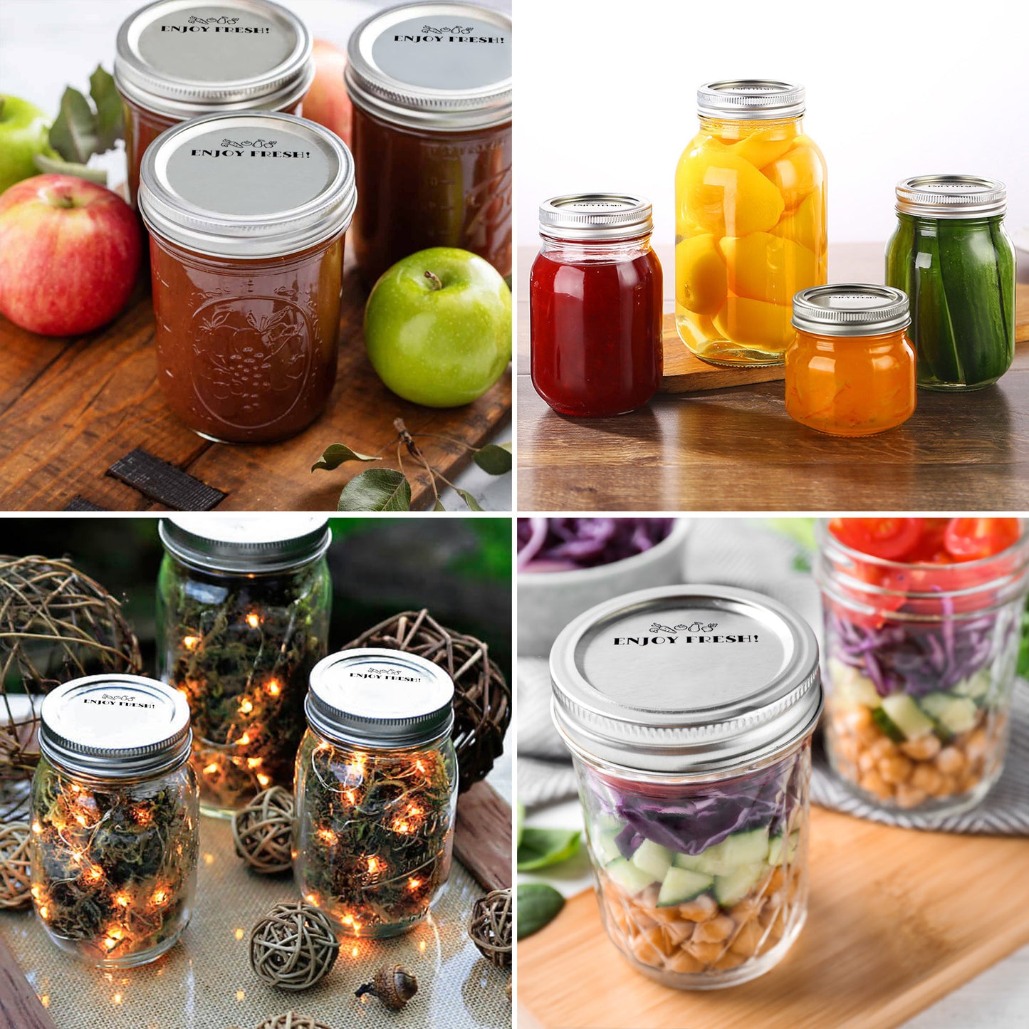 LotFancy 140 Counts Regular Mouth Canning Lids, 70 mm Metal Mason Jar Lids for Ball, Kerr Jars