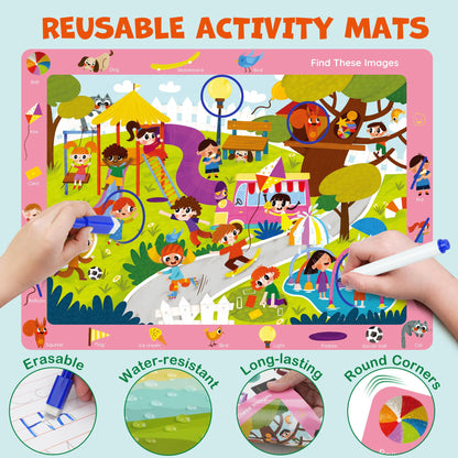BenBen Preschool Learning Activities for Kids Toddlers Ages 3-6, Montessori Busy Book 28 Themes