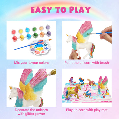 LotFancy Unicorn Painting Crafts Kit for Kids Ages 6+, Glow in The Dark, 8 DIY Unicorn Gift Toys