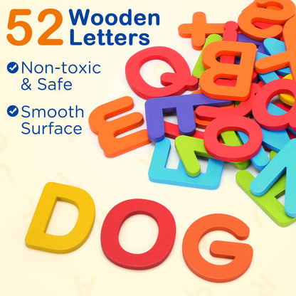 BenBen Alphabet Flash Cards for Toddlers 3-5 Years, Montessori ABC Learning Toys, Matching Puzzles