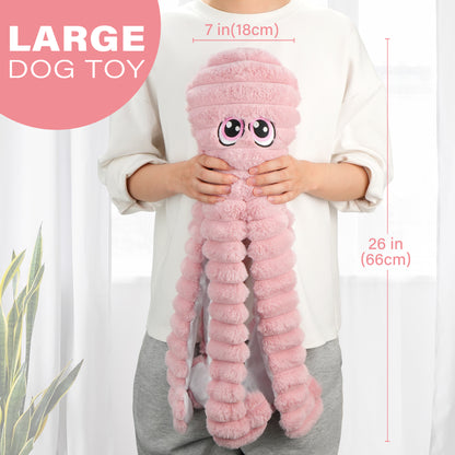 Prime Pets Dog Toys for Large Dogs, 27” Large Crinkle Squeaky Dog Chew Toy, Purple Octopus