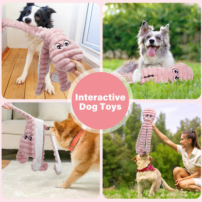 Prime Pets Dog Toys for Large Dogs, 27” Large Crinkle Squeaky Dog Chew Toy, Purple Octopus