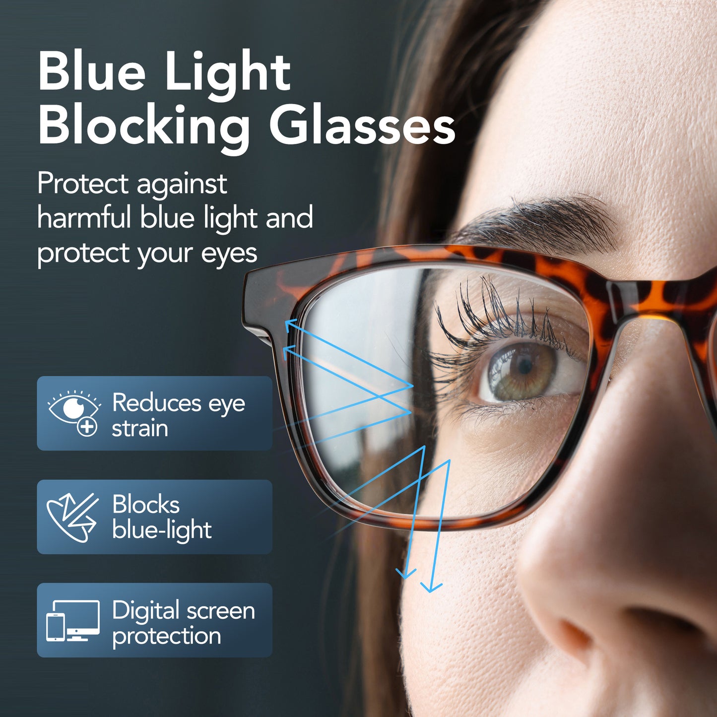 LotFancy Reading Glasses for Women Men Blue Light Blocking, Spring Hinge Reader, +1.25, 3 Pack