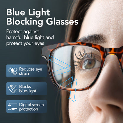 LotFancy Reading Glasses for Women Men Blue Light Blocking, Spring Hinge Reader, +1.25, 3 Pack