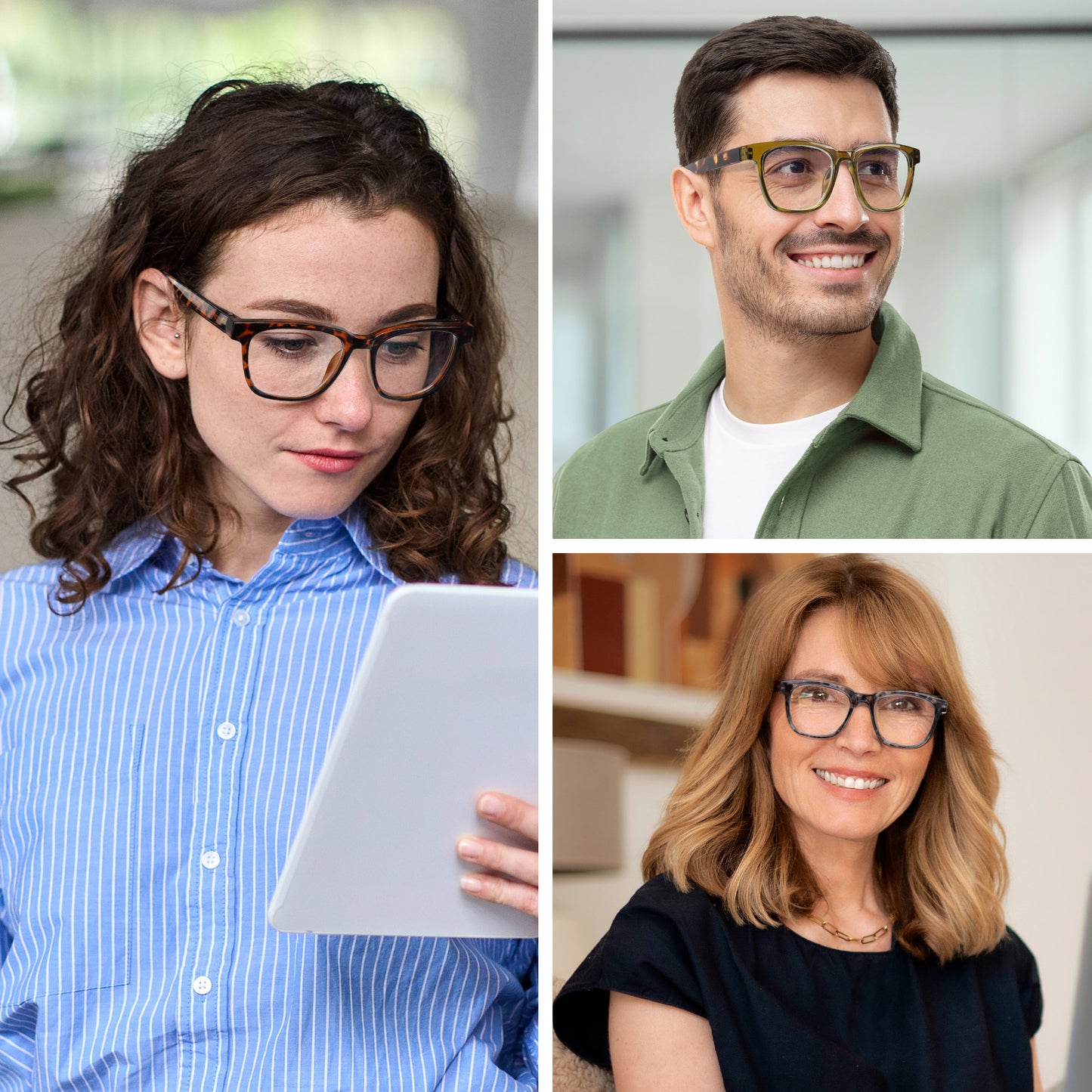 LotFancy Reading Glasses for Women Men Blue Light Blocking, Spring Hinge Reader, +3.25, 3 Pack