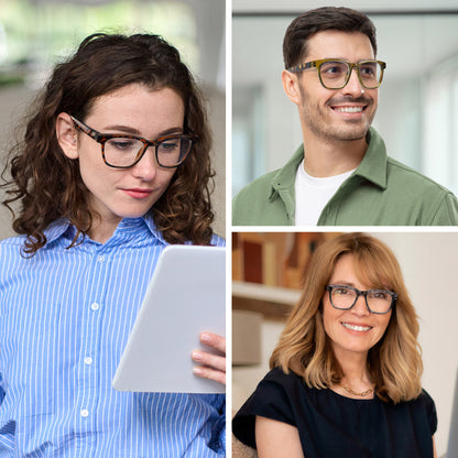 LotFancy Reading Glasses for Women Men Blue Light Blocking, Spring Hinge Reader, +3.25, 3 Pack