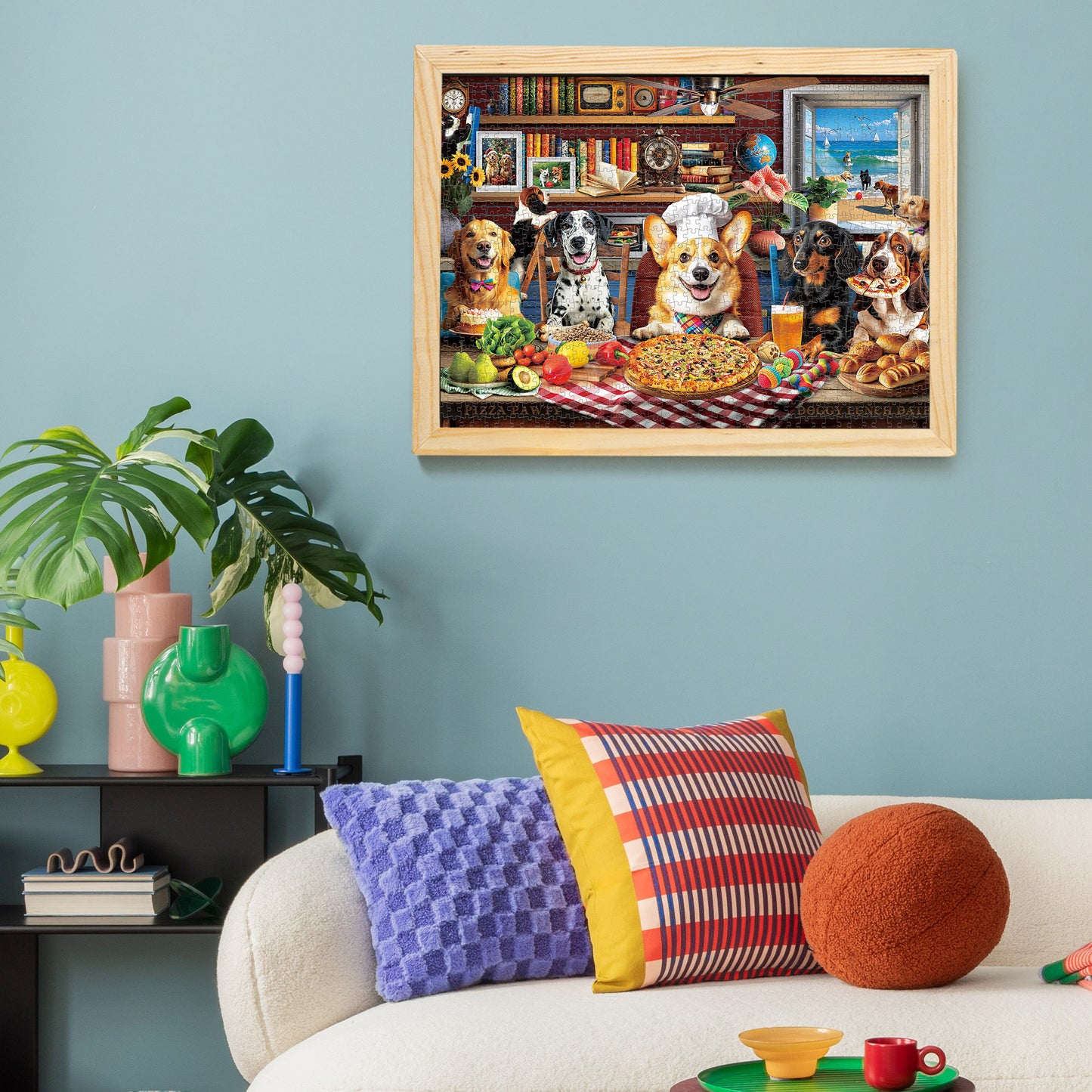 BenBen Jigsaw Puzzles 1000 Pieces for Adults Ages 12+, Dogs' Dinner Party, 26.63 x 19.25 in
