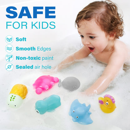BenBen 6Pcs Color Changing Bath Toys for Toddler, No Hole Mold Free Ocean Animal Baby Bathtub Toys