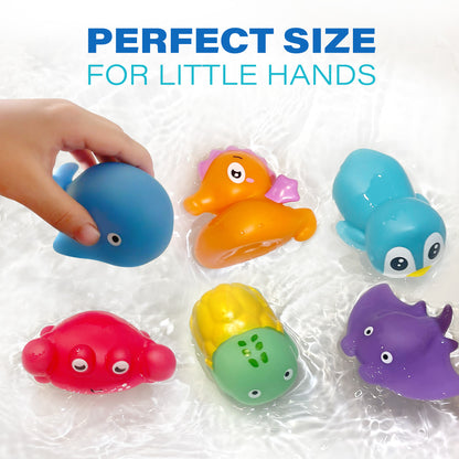 BenBen 6Pcs Color Changing Bath Toys for Toddler, No Hole Mold Free Ocean Animal Baby Bathtub Toys