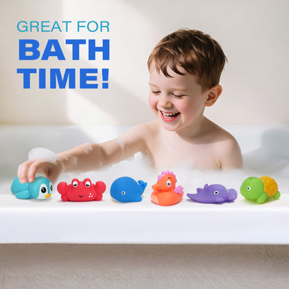 BenBen 6Pcs Color Changing Bath Toys for Toddler, No Hole Mold Free Ocean Animal Baby Bathtub Toys