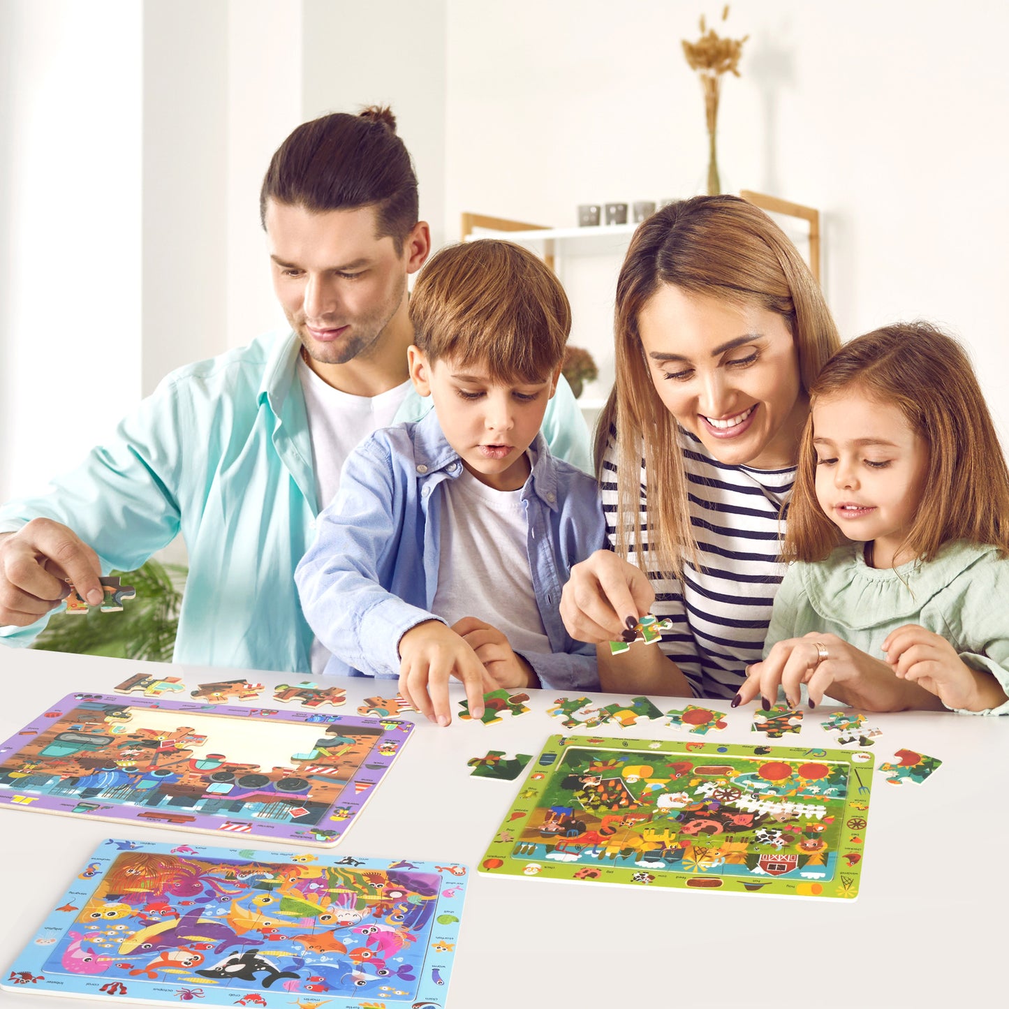 BenBen Puzzles for Kids Ages 3-6, 6 Pack, 24 Piece Search and Find Kids Puzzles Toy for Boys Girls