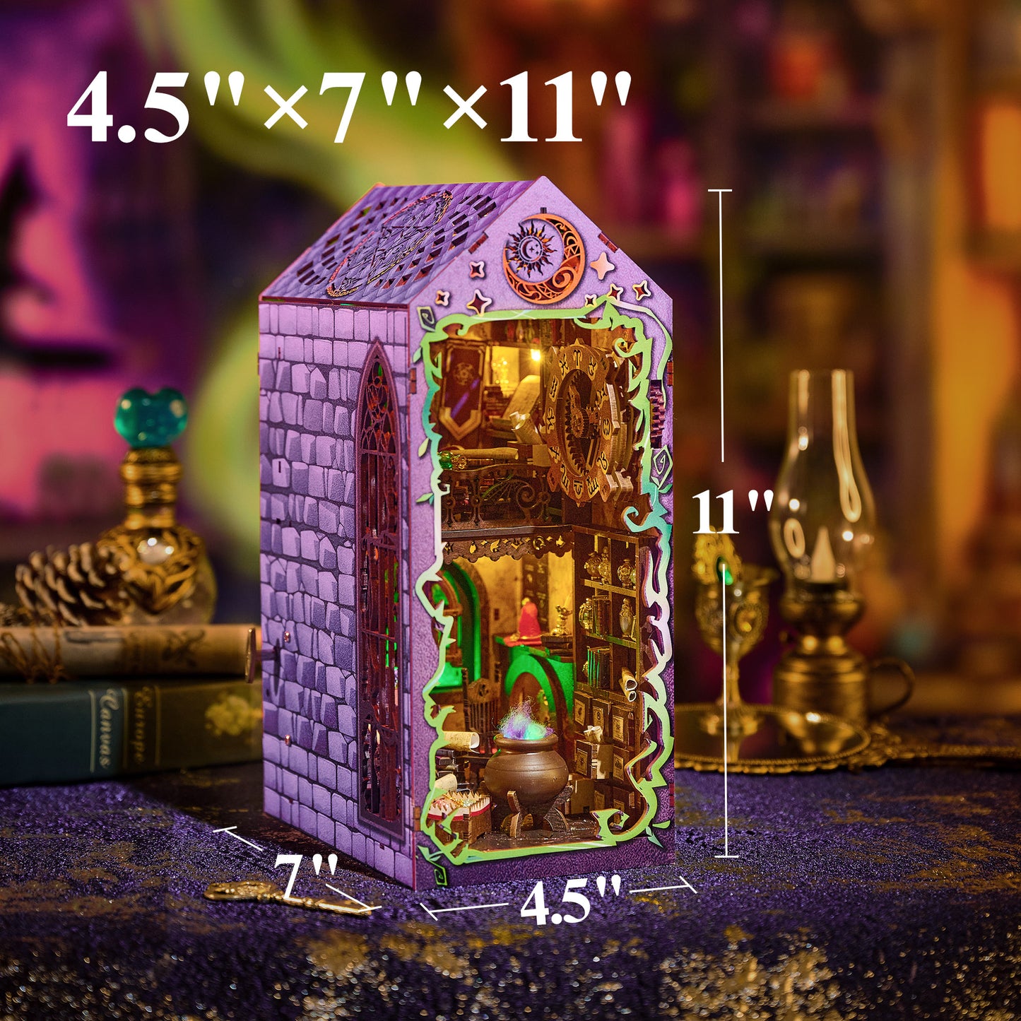 BenBen Book Nook Kit, DIY Miniature House Kit for Adults, Teens, Family, Friends, Dollhouse Booknook for Halloween Decor