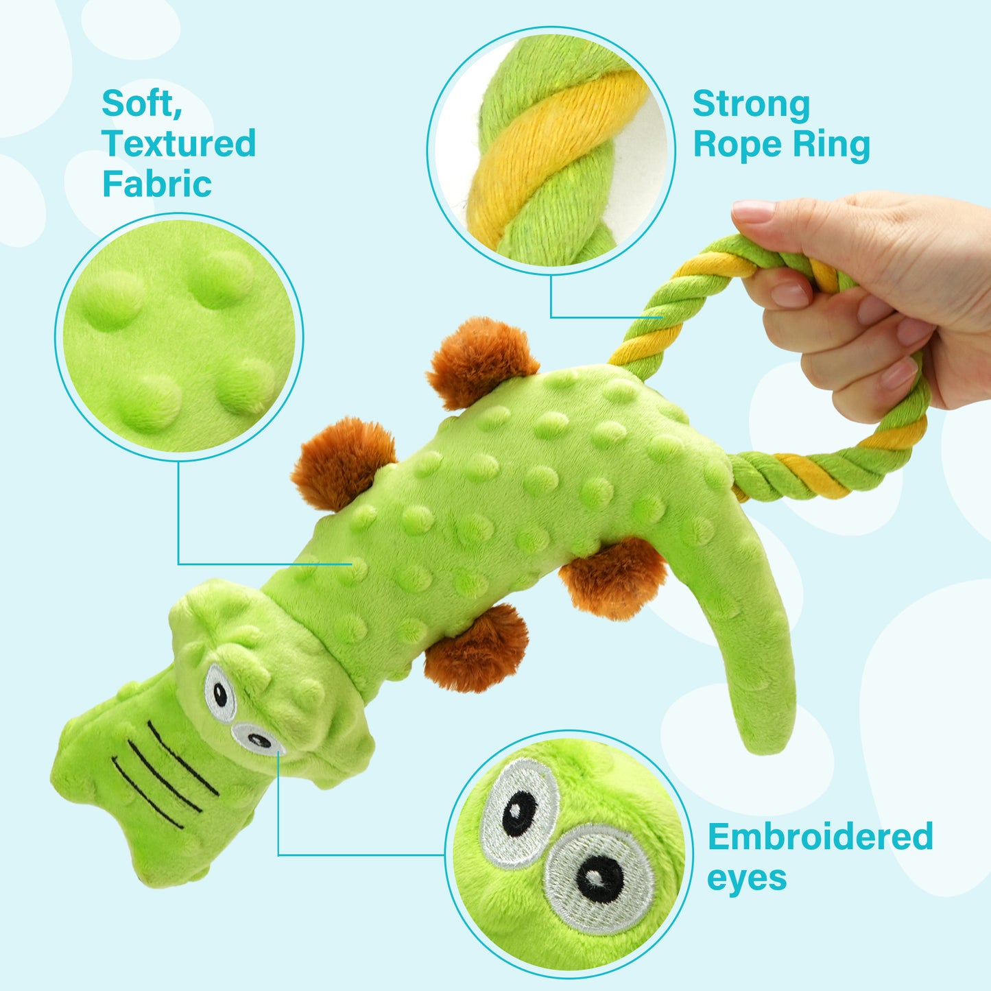 Prime Pets Squeaky Dog Toys, Tug of War Puppy Toys, 2 Pack Plush Dog Chew Toys for Small, Large Dogs