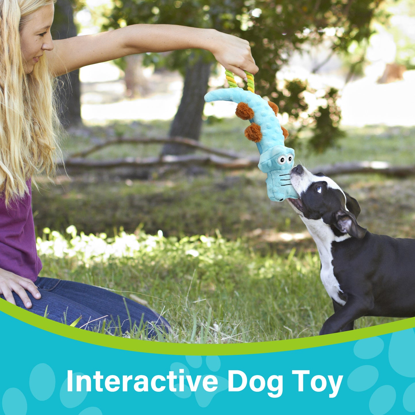 Prime Pets Squeaky Dog Toys, Tug of War Puppy Toys, 2 Pack Plush Dog Chew Toys for Small, Large Dogs
