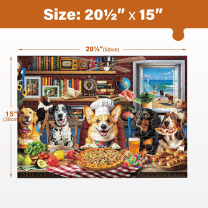 BenBen Jigsaw Puzzles 500 Pieces for Adults Ages 12+, Dogs' Dinner Party, 20.5 x 15 in