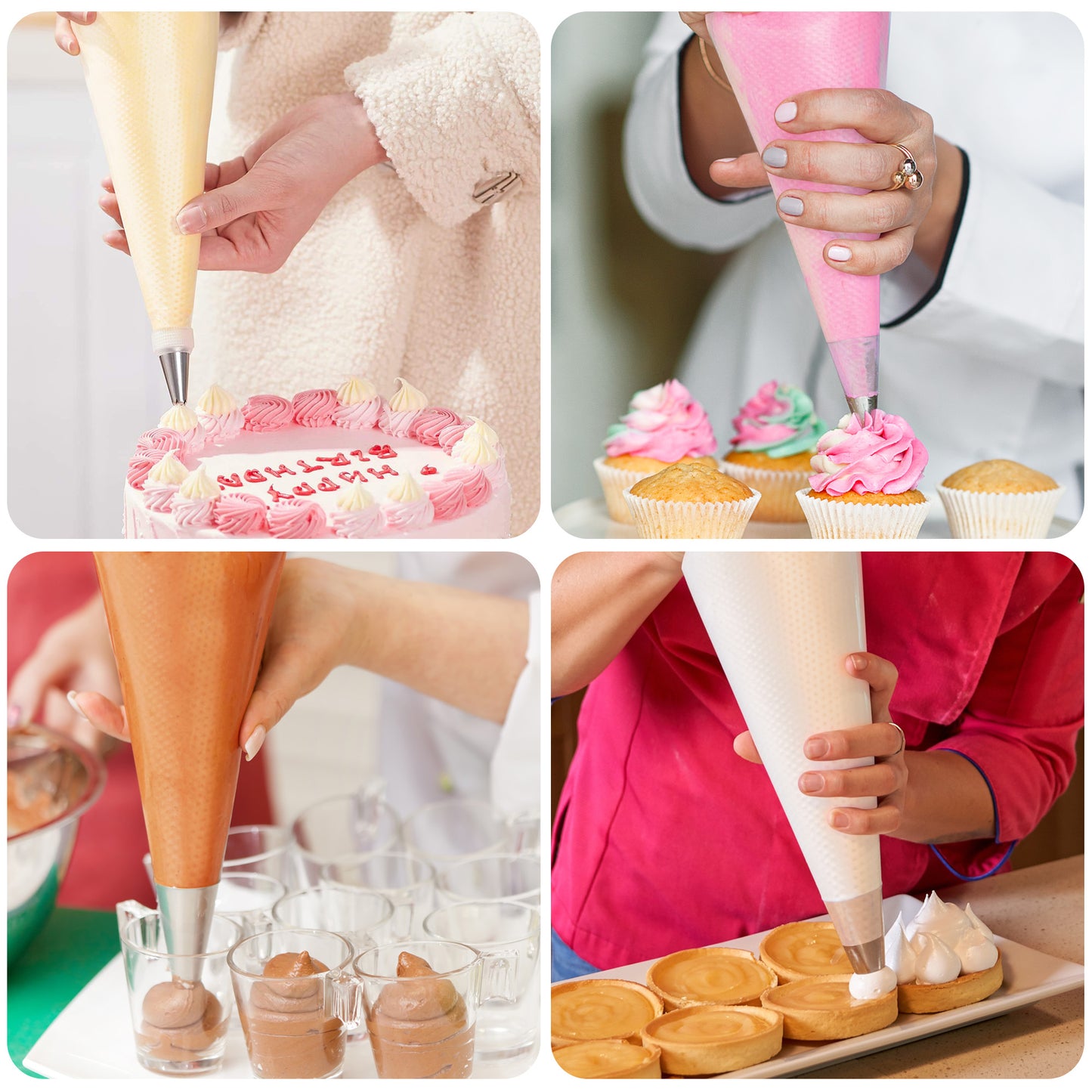 LotFancy Piping Bags, 100Pcs 24" Extra Large Pastry Bags, Icing Bags, Cake Disposable Decorating Bag