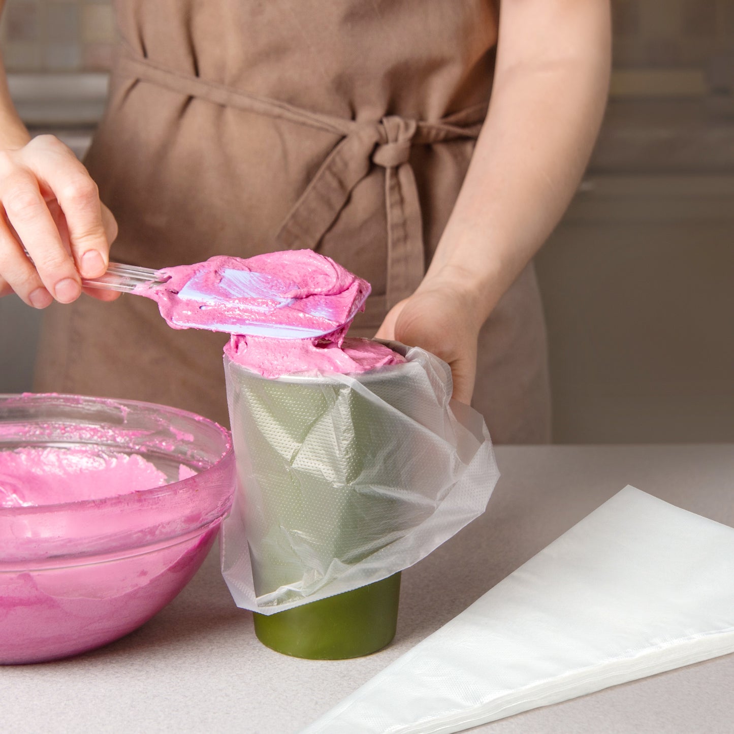 LotFancy Piping Bags, 100Pcs 24" Extra Large Pastry Bags, Icing Bags, Cake Disposable Decorating Bag
