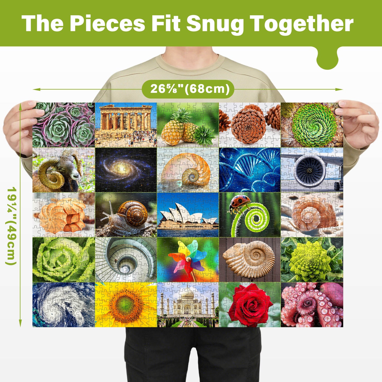 BenBen Jigsaw Puzzles 1000 Pieces for Adults Ages 12+, Spiral Design, 26.63 x 19.25 in