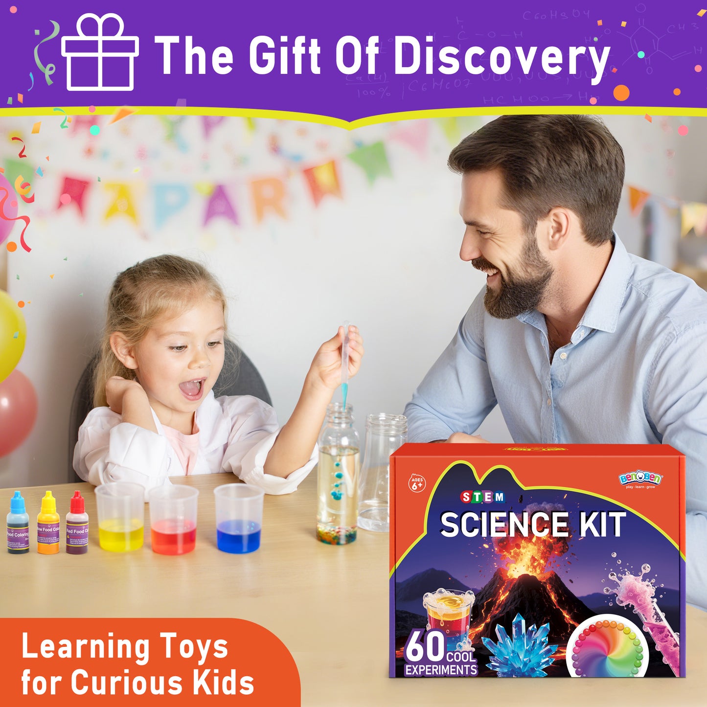 BenBen Science Kit for Kids Ages 8-12, 60 Lab Experiment, STEM Toy Educational Gift for Boys Girls