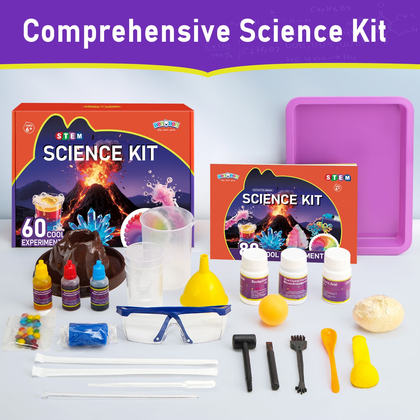 BenBen Science Kit for Kids Ages 8-12, 60 Lab Experiment, STEM Toy Educational Gift for Boys Girls