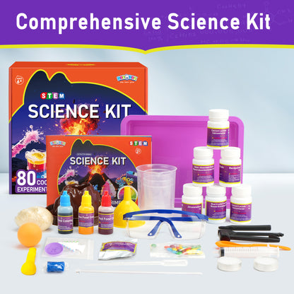 BenBen Science Kit for Kids Ages 8-12, 80 Lab Experiment STEM Toy Birthday Gift for Boys Girls