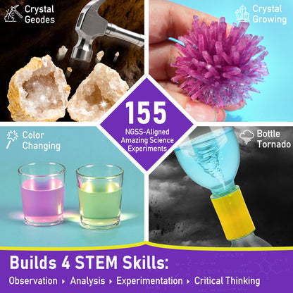 BenBen Science Kit for Kids Ages 8-12, 155 Lab Experiment STEM Toy Birthday Gift for Boys Girls