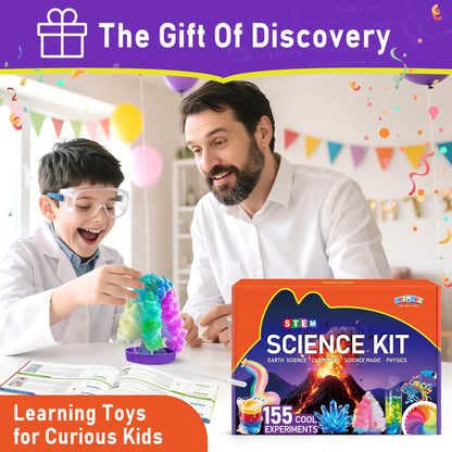 BenBen Science Kit for Kids Ages 8-12, 155 Lab Experiment STEM Toy Birthday Gift for Boys Girls