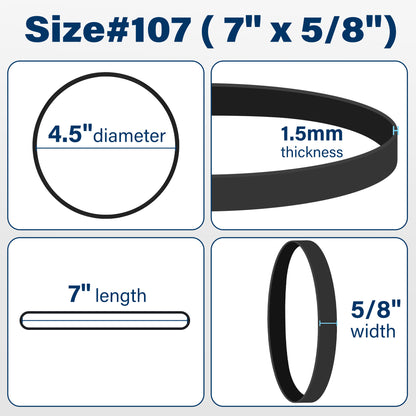 LotFancy Large Rubber Bands, Size #107, Big Wide Heavy Duty Elastic Bands for Office Supplies, Home