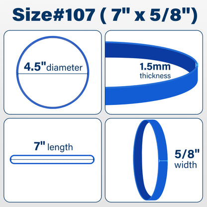 LotFancy Large Rubber Bands, Size #107, Big Wide Heavy Duty Long Rubber Bands for Office Supplies