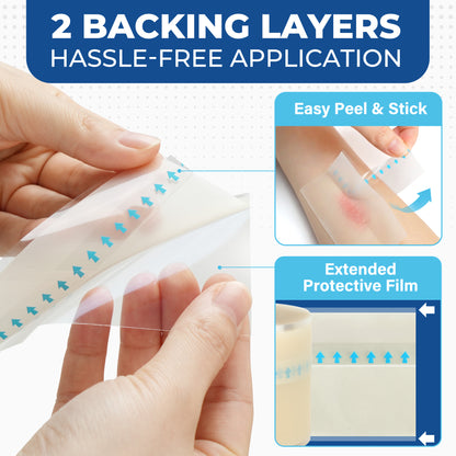 LotFancy Hydrocolloid Roll, 2in x 16ft, Cut to Size Hydrocolloid Bandage, Adhesive Wound Dressing Tape
