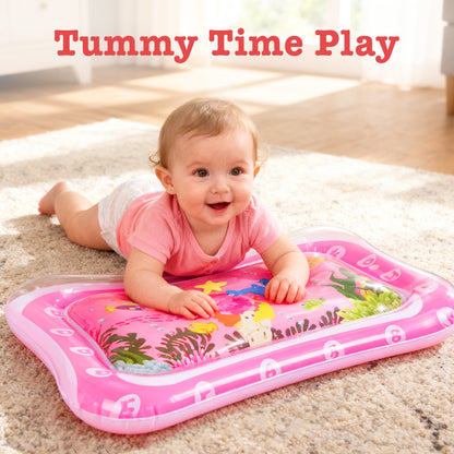 LotFancy Tummy Time Mat, Inflatable Baby Water Play Mat for Infants, Toddler 3 to 12 Months, Pink