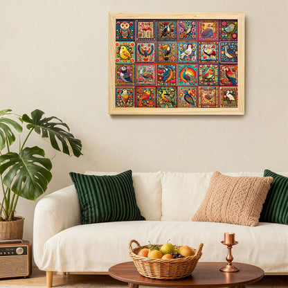 BenBen 1000 Pieces Puzzles For Adults, Cozy Bird Crochet Art,Bird Jigsaw Puzzle with Letters on Back