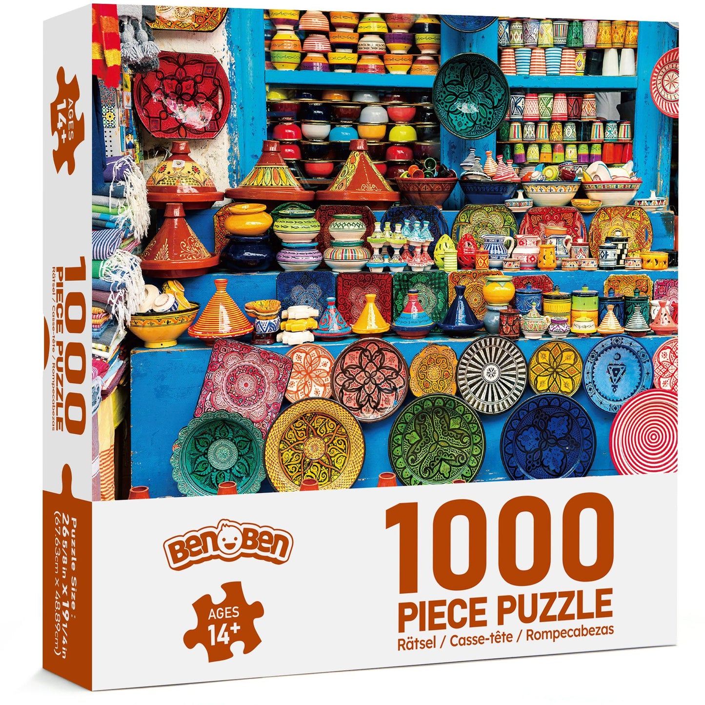 BenBen 1000 Pieces Puzzles For Adults, Vibrant Ceramics Shop, Challenging Artistic Jigsaw Puzzle