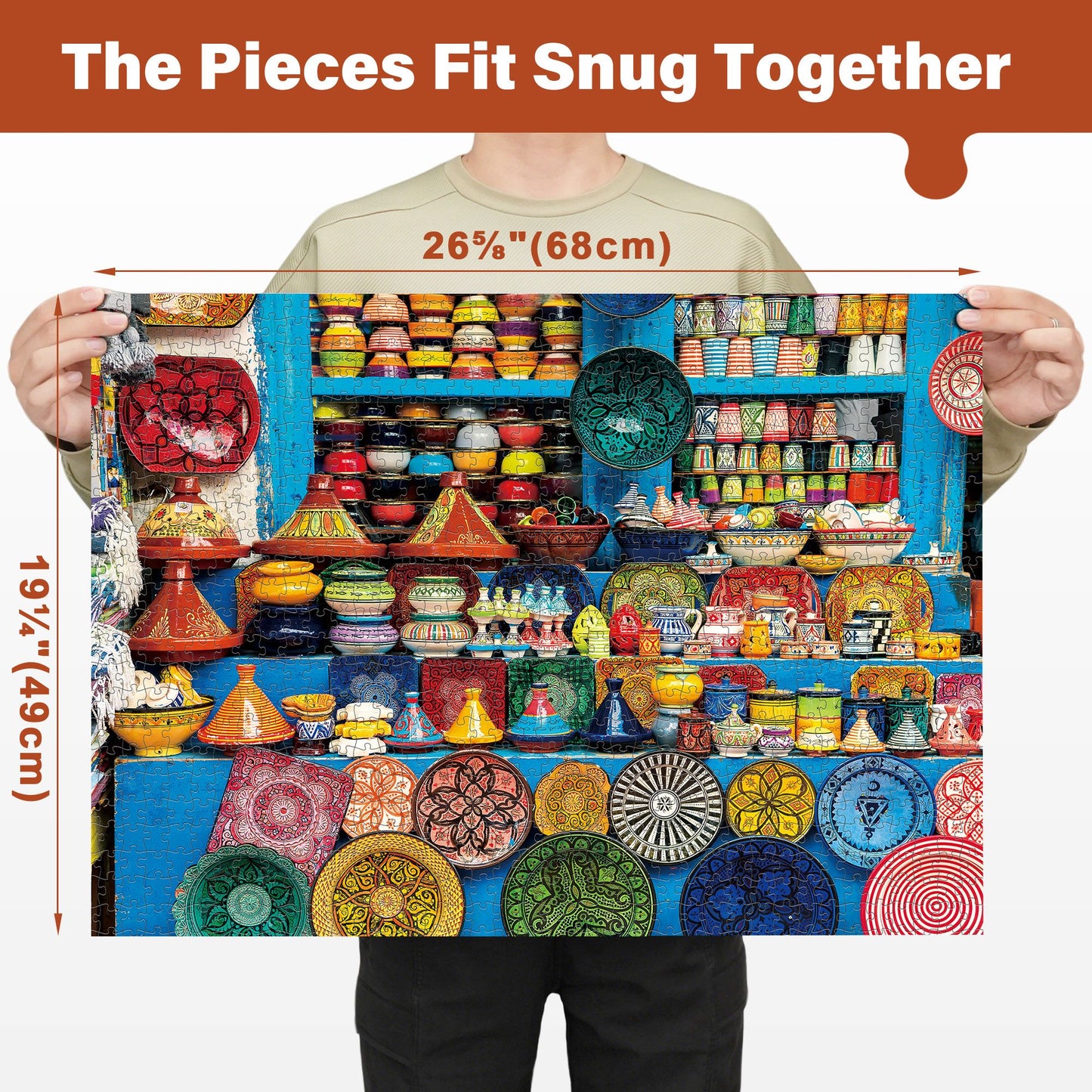 BenBen 1000 Pieces Puzzles For Adults, Vibrant Ceramics Shop, Challenging Artistic Jigsaw Puzzle