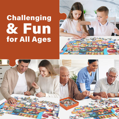 BenBen 1000 Pieces Puzzles For Adults, Vibrant Ceramics Shop, Challenging Artistic Jigsaw Puzzle