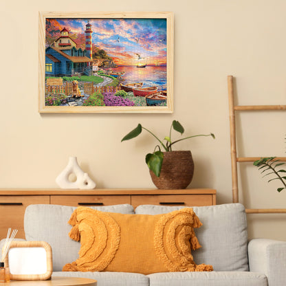 BenBen 1000 Pieces Puzzles For Adults, Scenic Sunset Harbor, Challenging Landscape Jigsaw Puzzle