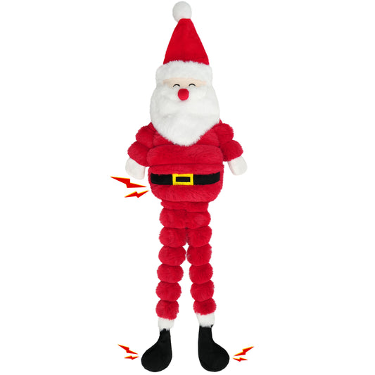 Prime Pets Christmas Dog Toys, 26" Large Plush Squeaky Dog Toys,Stuffed Crinkle Santa Puppy Chew Toy