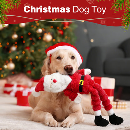 Prime Pets Christmas Dog Toys, 26" Large Plush Squeaky Dog Toys,Stuffed Crinkle Santa Puppy Chew Toy