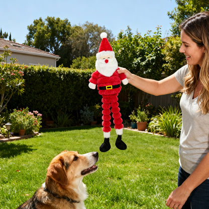 Prime Pets Christmas Dog Toys, 26" Large Plush Squeaky Dog Toys,Stuffed Crinkle Santa Puppy Chew Toy
